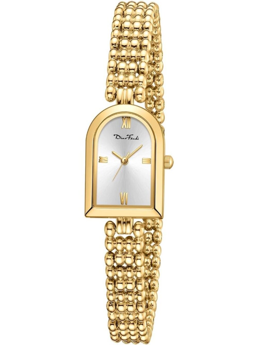 Diaofendi Women Gold White Adjustable Strap Petite Arch Elegant Waterproof Watch